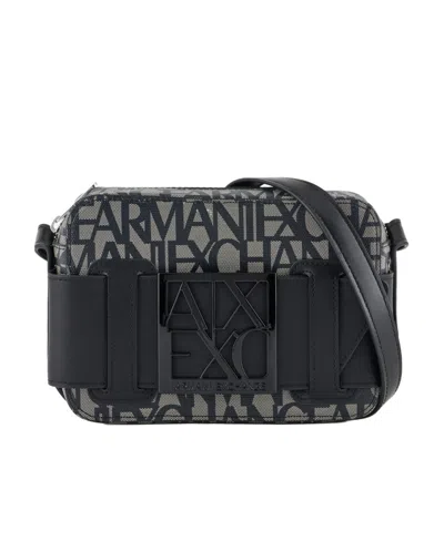 Armani Exchange Logo-plaque Shoulder Bag In Black