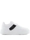 Armani Exchange Round Toe Low-top Casual Shoes In White