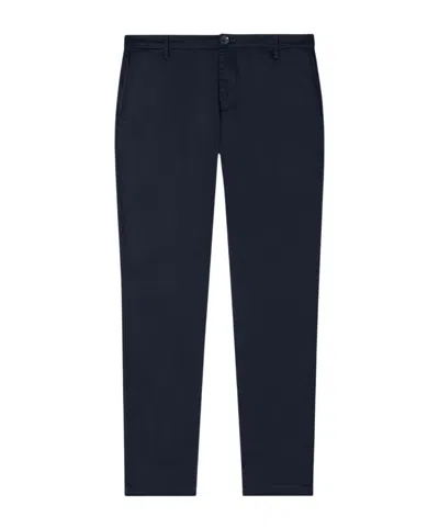 Armani Exchange Logo-plaque Straight-leg Trousers In Blue