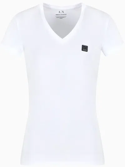 Armani Exchange Logo-plaque T-shirt In White