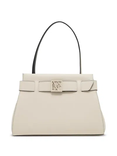 Armani Exchange Logo Plaque Tote Bag In Neutral