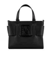 Armani Exchange Large Tote Bag With Double Handles And Shoulder Strap In Black