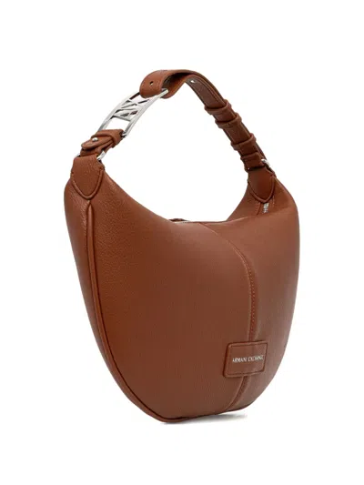 Armani Exchange Logo-plaque Tote Bag In Brown