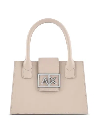 Armani Exchange Logo-plaque Tote Bag In Neutrals