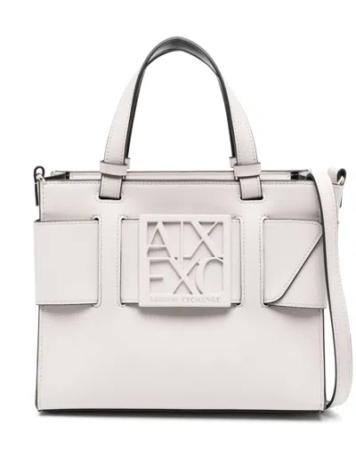 Armani Exchange Logo-plaque Tote Bag In Neutrals