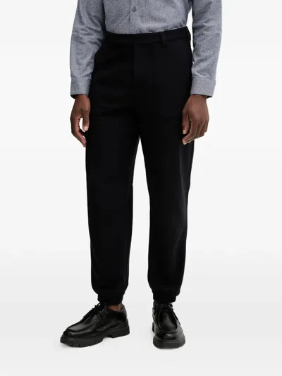Armani Exchange Logo-plaque Trousers In Black