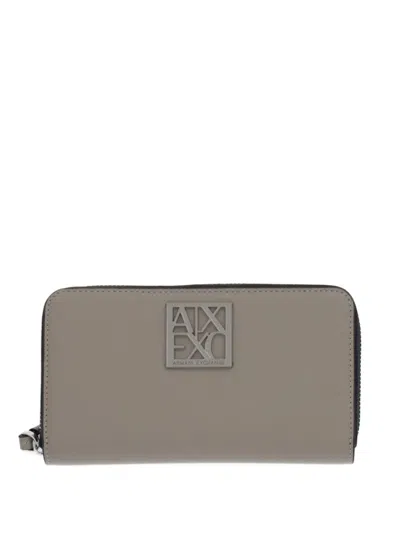 Armani Exchange Logo-plaque Wallet In Brown
