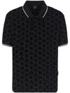 Armani Exchange Mens Contrast Tipped Logo Pattern Polo Shirt