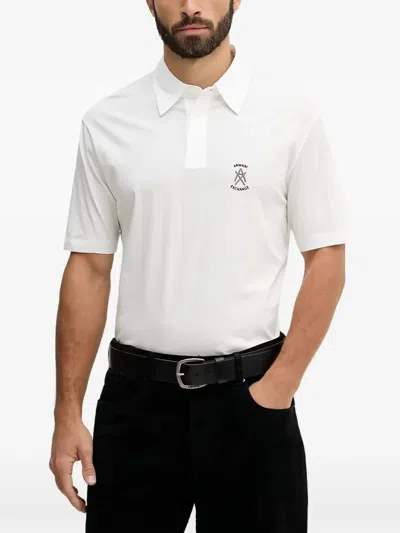 Armani Exchange Logo Polo Shirt In White