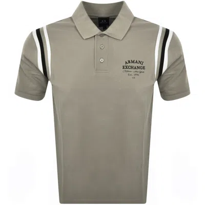 Armani Exchange Logo Polo T Shirt Ashley Beige