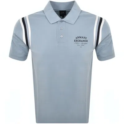 Armani Exchange Logo Polo T Shirt Ashley Blue