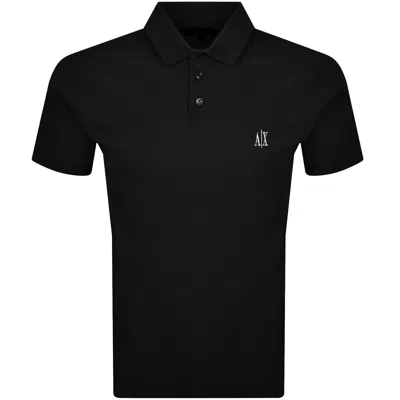 Armani Exchange Logo Polo T Shirt Black