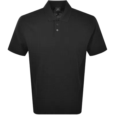 Armani Exchange Logo Polo T Shirt Black