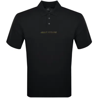 Armani Exchange Logo Polo T Shirt Black