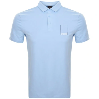 Armani Exchange Logo Polo T Shirt Blue