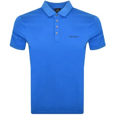 Armani Exchange Logo Polo T Shirt Blue
