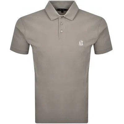 Armani Exchange Logo Polo T Shirt Brown
