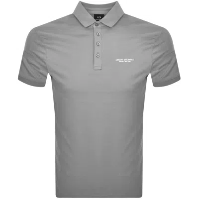 Armani Exchange Logo Polo T Shirt Grey In Gray