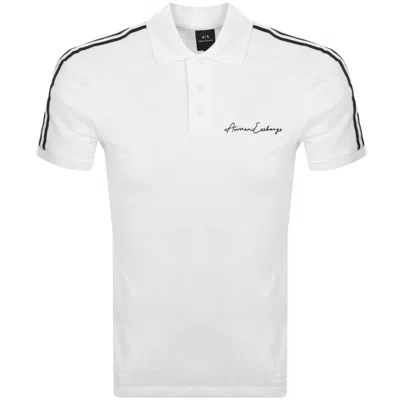Armani Exchange Logo Polo T Shirt White In Multi