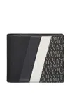 Armani Exchange Logo-print Bi-fold Wallet In Blue