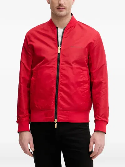 Armani Exchange Logo-print Bomber Jacket In Red