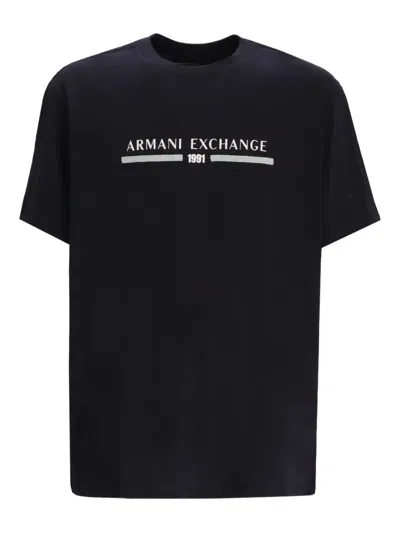 Armani Exchange Logo-print Cotton T-shirt In Black