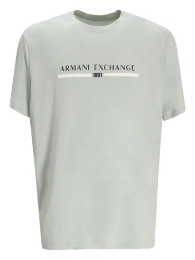 Armani Exchange Logo-print Cotton T-shirt In Green