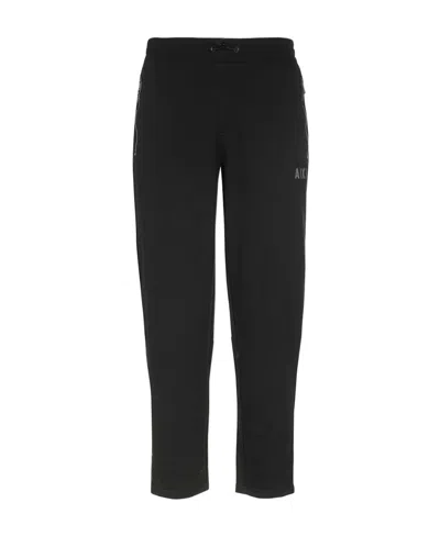Armani Exchange Logo-print Cotton Track Pants In Black