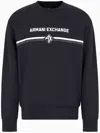 Armani Exchange Logo-print Crew-neck Sweatshirt In Blue