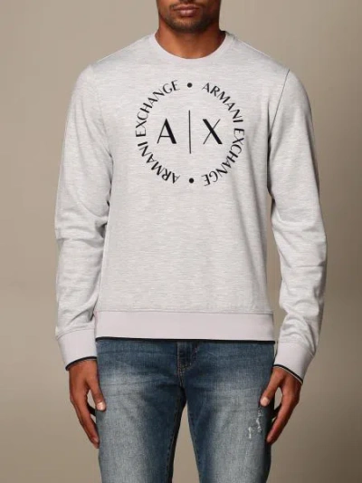 Armani Exchange Logo-print Crew Neck Sweatshirt In White