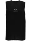 Armani Exchange Logo-print Crew-neck Tank Top In Black