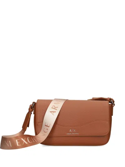 Armani Exchange Logo-print Crossbody Bag In Brown