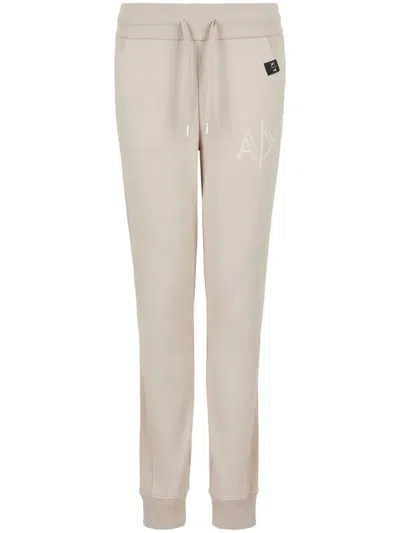 Armani Exchange Logo-print Jersey Track Pants In Neutrals
