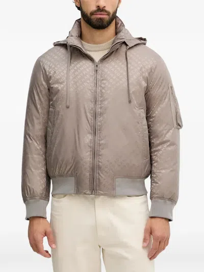 Armani Exchange Logo-print Padded Jacket In Neutral