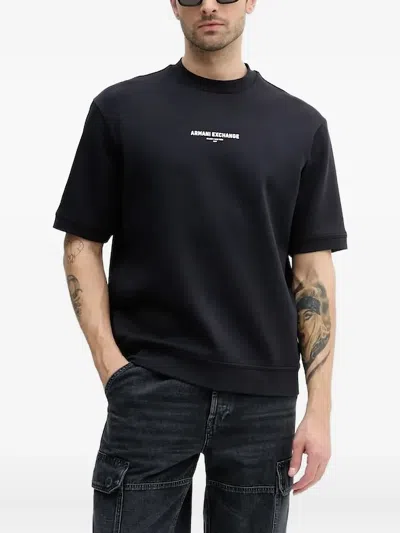 Armani Exchange Logo-print Short-sleeve T-shirt In Black