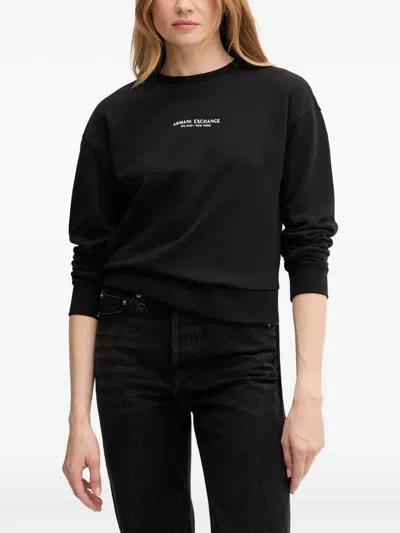 Armani Exchange Logo-print Sweatshirt In Black
