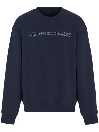 Armani Exchange Logo-print Sweatshirt In Blue