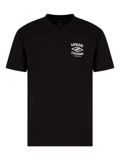Armani Exchange Logo-print T-shirt In Black