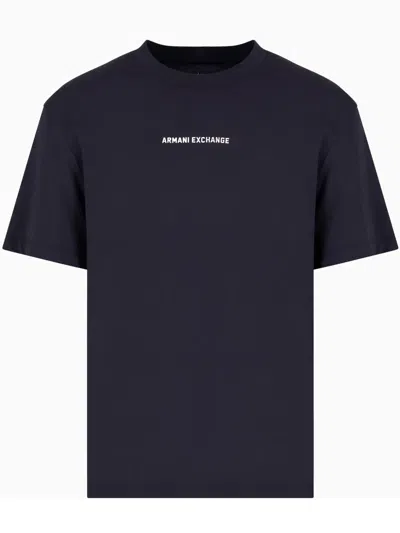 Armani Exchange Logo-print T-shirt In Blue