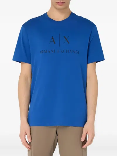 Armani Exchange Logo-print T-shirt In Blue