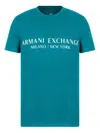 Armani Exchange Man T-shirt Light Blue Size L Cotton In Multi