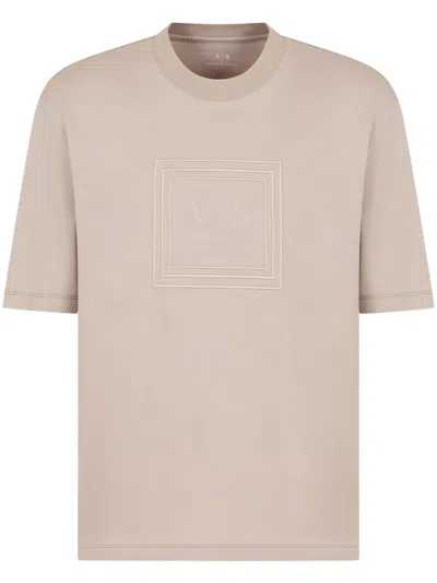 Armani Exchange Logo-print T-shirt In Neutrals