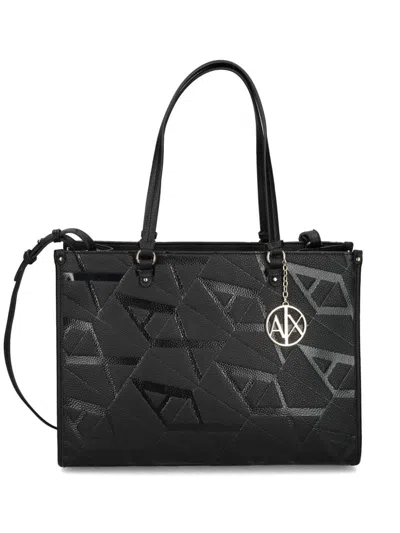 Armani Exchange Logo-print Tote Bag In Black