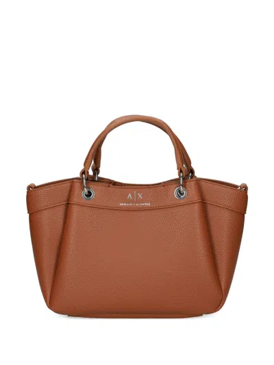 Armani Exchange Logo-print Tote Bag In Brown
