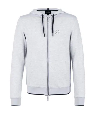 Armani Exchange Logo-print Zip-up Hoodie In White