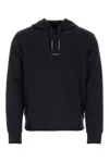 Armani Exchange Logo Printed Drawstring Hoodie In Black