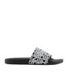 Armani Exchange Slides In Black/white