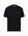 Armani Exchange Official Store Signature Logo Crew Neck T-shirt In Black