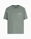 Armani Exchange Logo Signature Crewneck T-shirt In Green