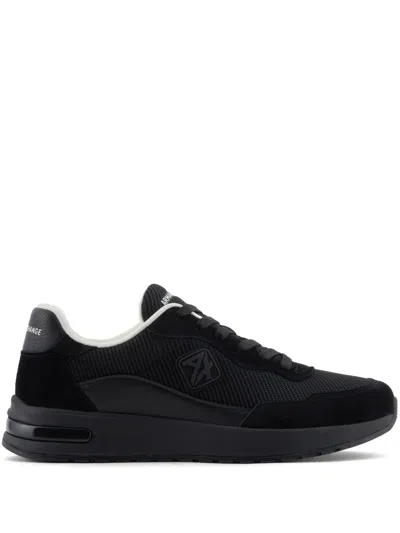Armani Exchange Logo Trainers In Black